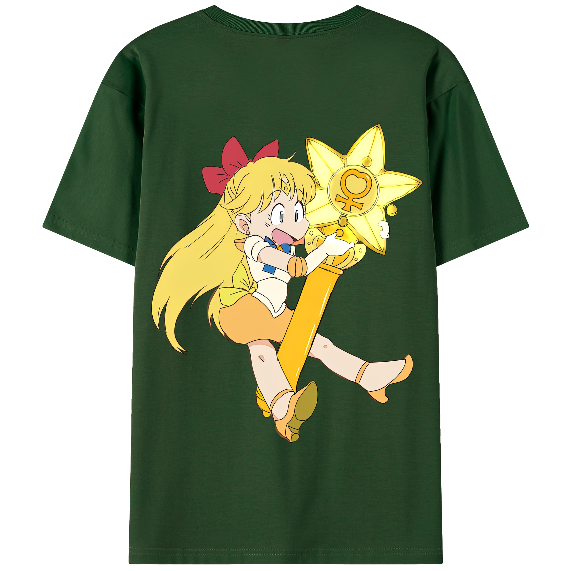（画像用） 美少女戦士セーラームーン 愛野 美奈子 あいの みなこ Sailor Moon Aino Minako 綿100％半袖Tシャツ（背面プリント）